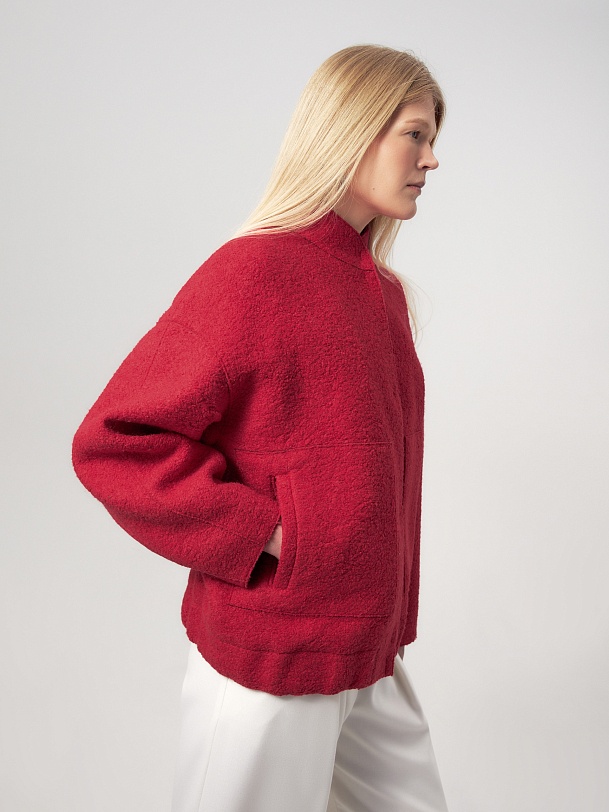 Бомбер из варёной шерсти с мембраной