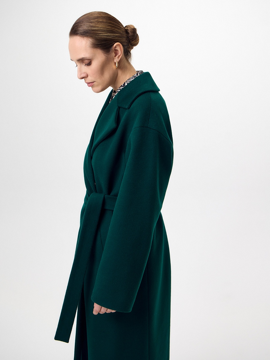 Пальто из шерсти с мембраной, утеплённой спинкой и съёмным капюшоном