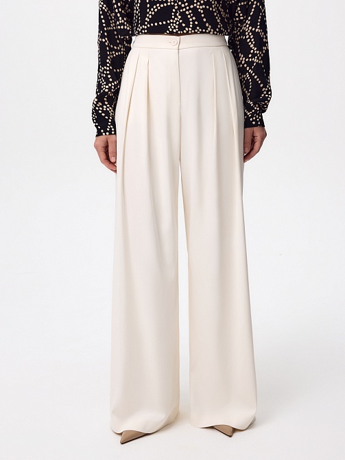 Брюки-палаццо из костюмной ткани с вискозой