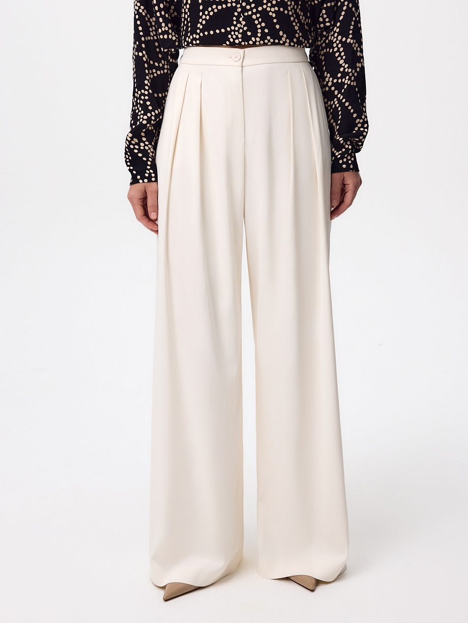 Брюки-палаццо из костюмной ткани с вискозой