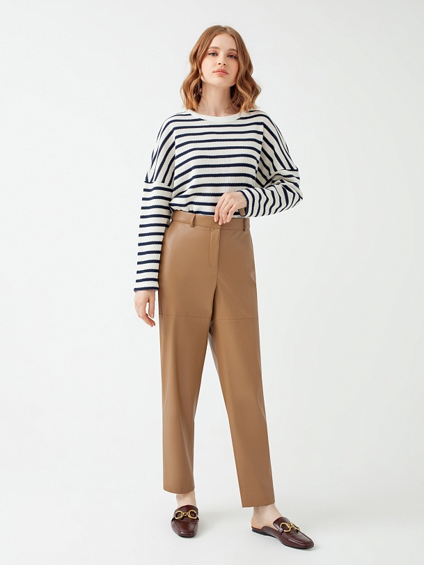 Брюки-бананы из экокожи