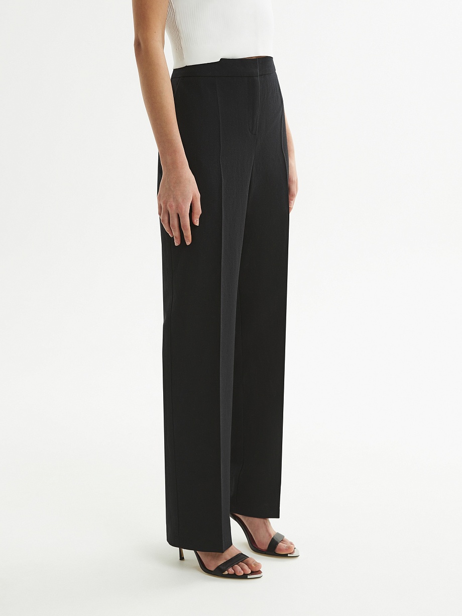 Брюки классические из хлопка и льна