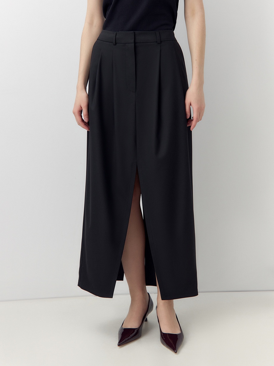Юбка макси из костюмной ткани