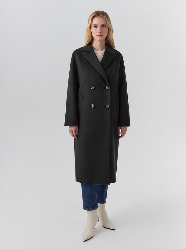 Шерстяное пальто с мембраной и утеплённой спинкой