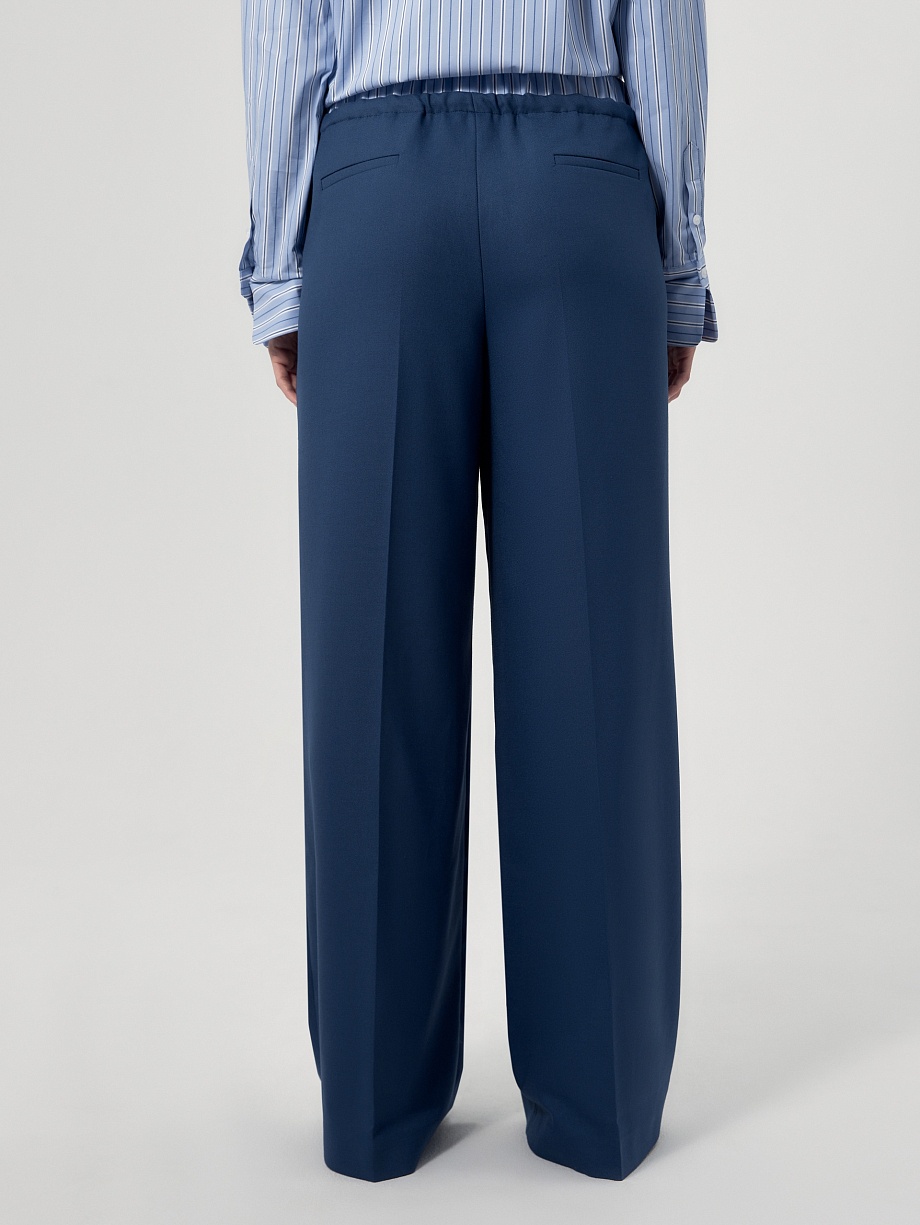 Широкие брюки на резинке и кулисе