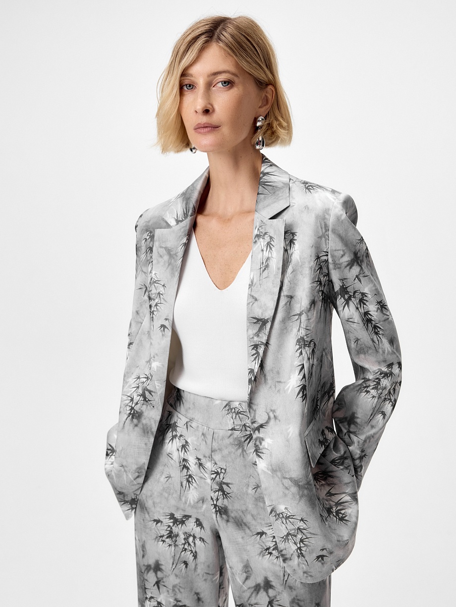 Жакет из вискозной атласной ткани