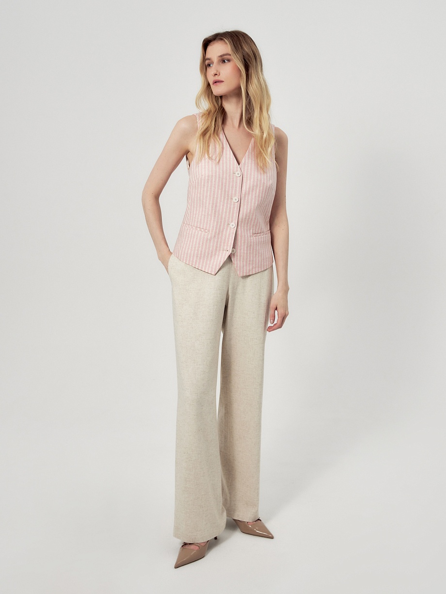 Летний жилет из вискозы и льна