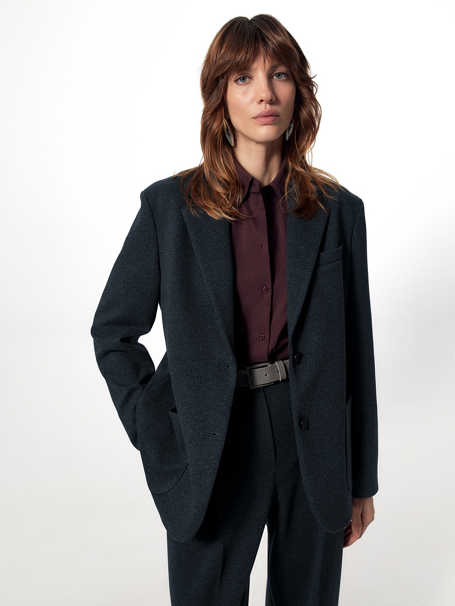 Жакет однобортный из костюмной ткани