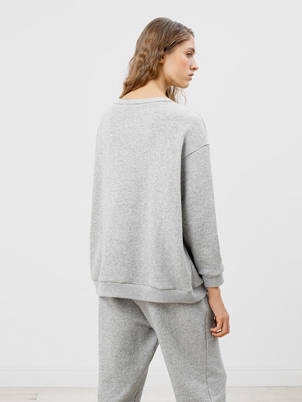 Свитшот женский серый меланж