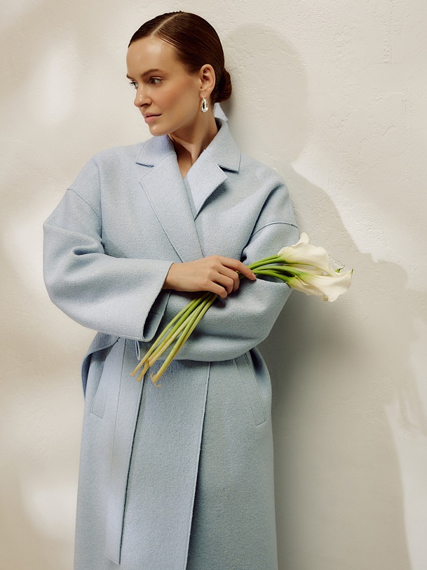 Пальто-халат из варёной шерсти