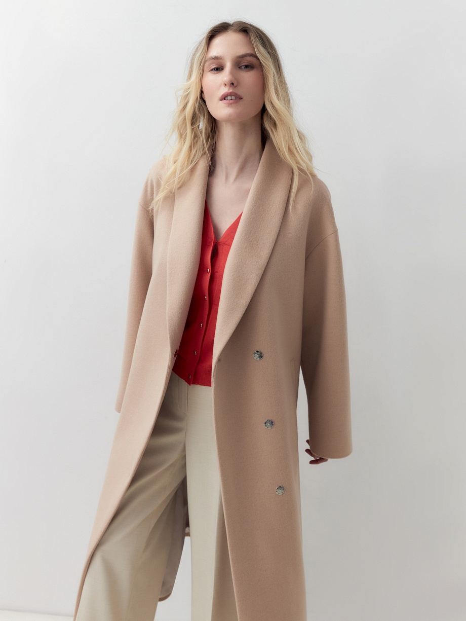 Демисезонное пальто из шерсти с мембраной