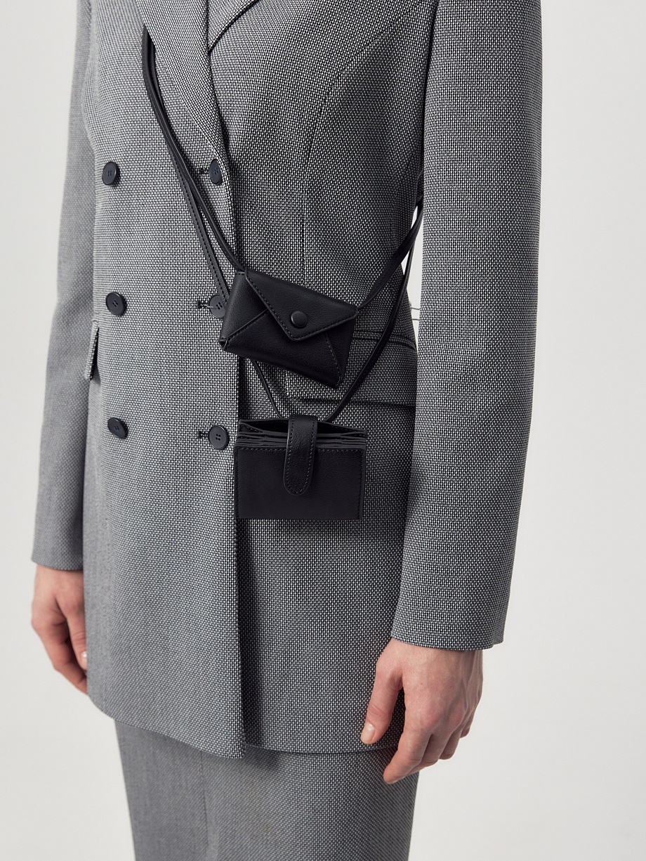 Визитница из искусственной кожи на ремешке