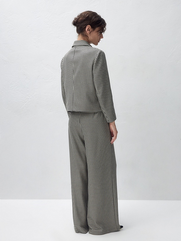 Прямые широкие брюки из костюмной ткани