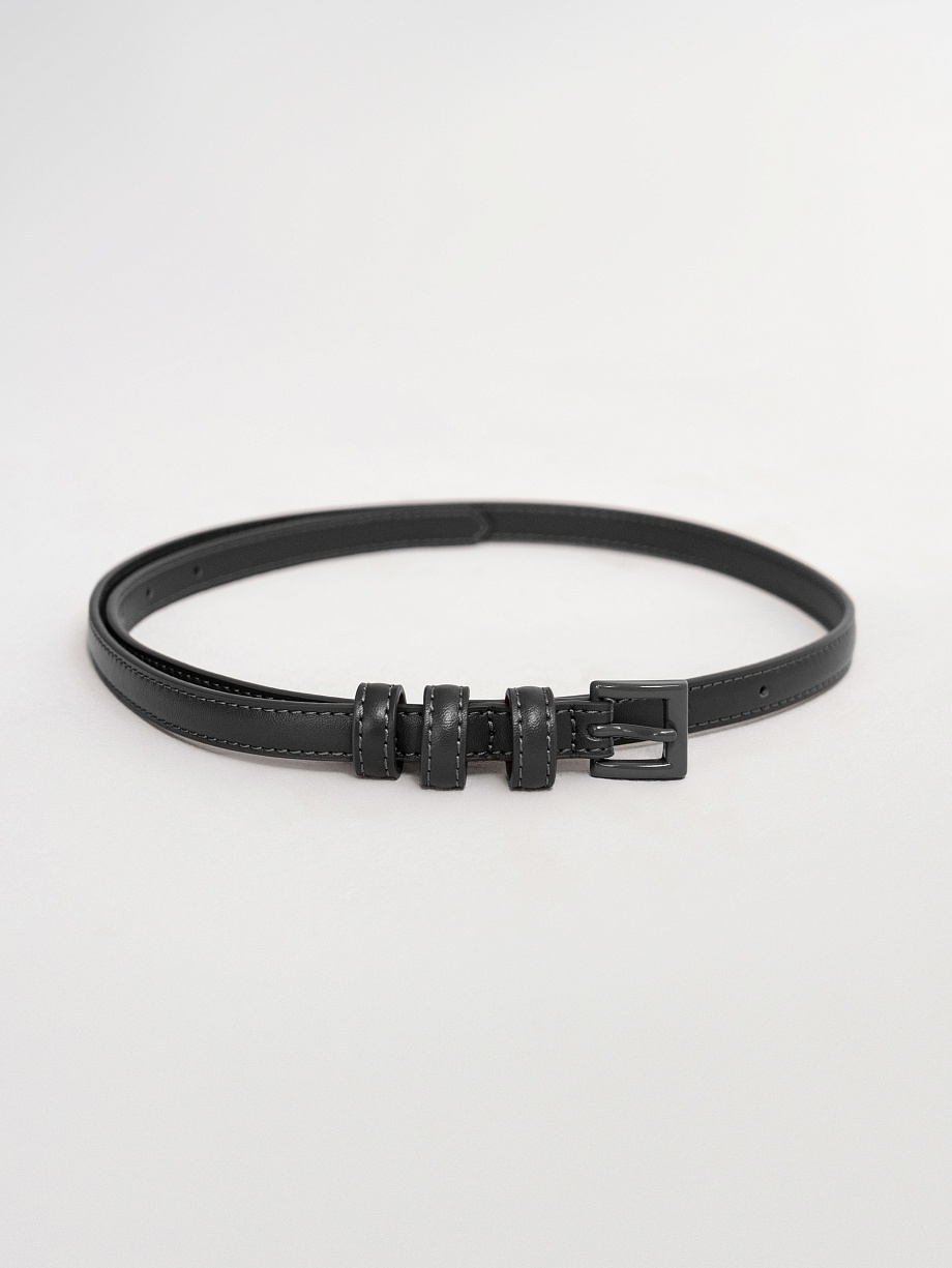 Тонкий ремень из натуральной кожи