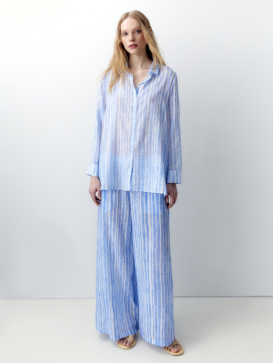 Рубашка свободная в полоску