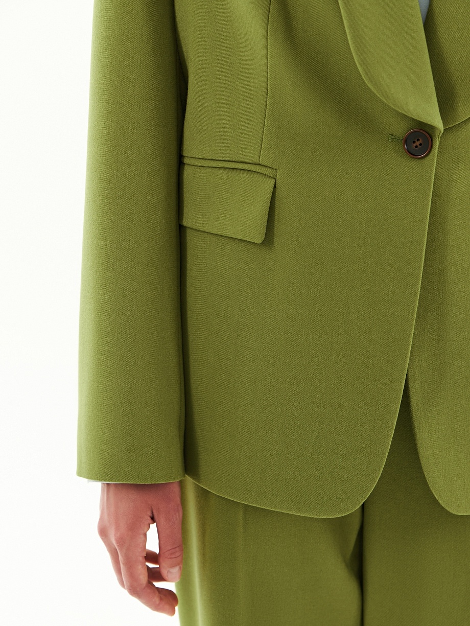 Жакет из костюмной ткани с воротником шалька