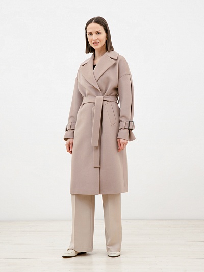 Шерстяное пальто приталенное с мембраной POMPA