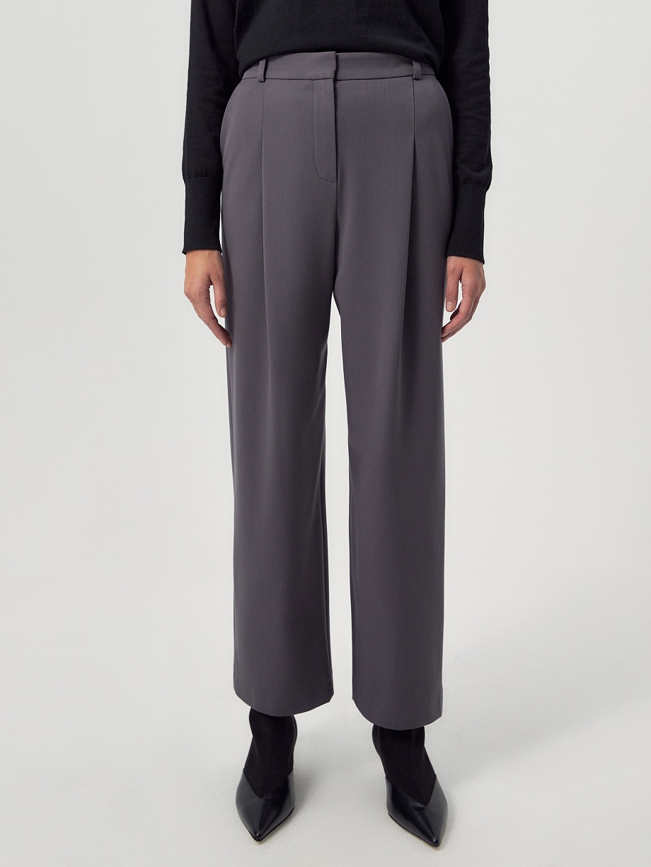 Брюки утеплённые из костюмной ткани