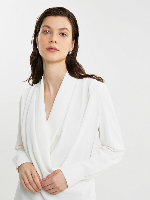 Струящаяся блуза с имитацией запаха из вискозы