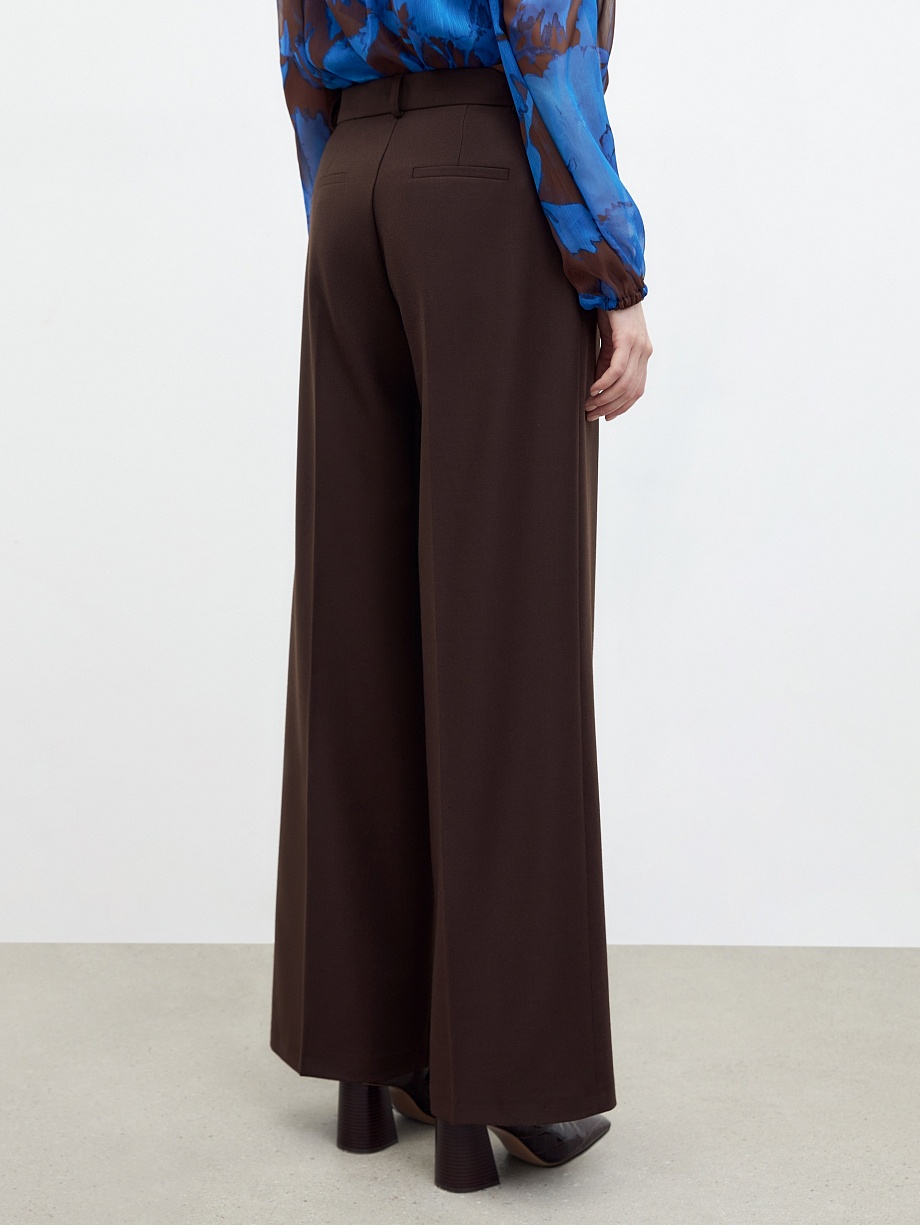 Классические прямые брюки из костюмной ткани с шерстью