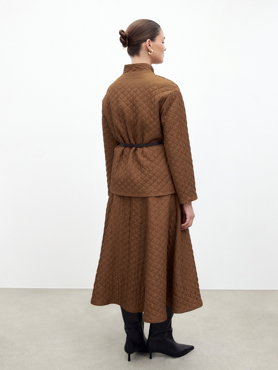 Стёганый жакет на запах на кнопках