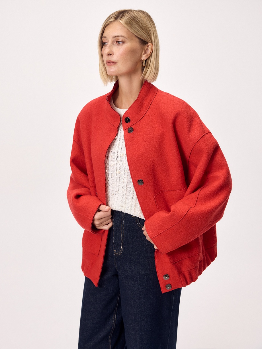 Бомбер из варёной шерсти с мембраной