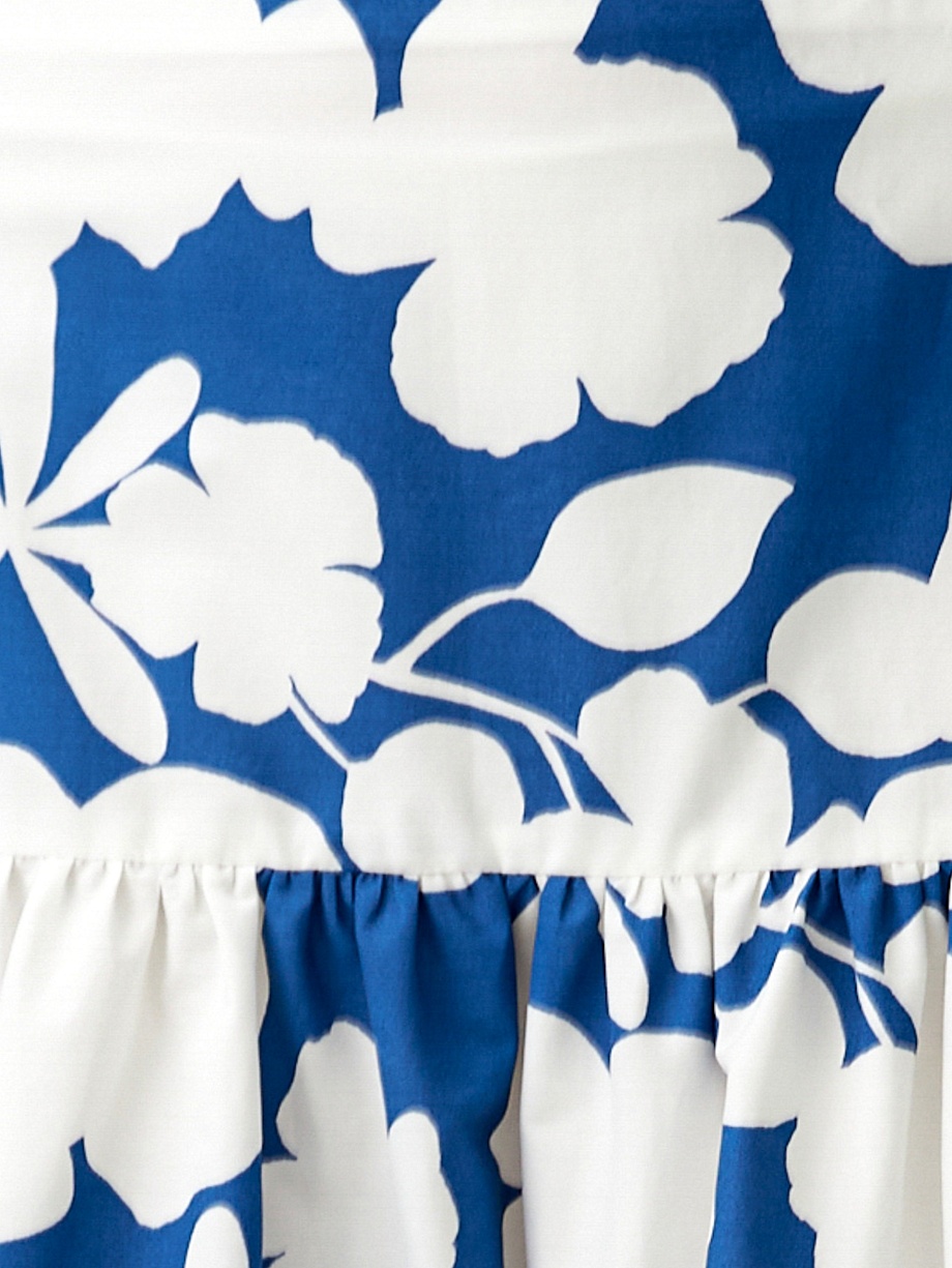 Летняя хлопковая юбка с широким воланом