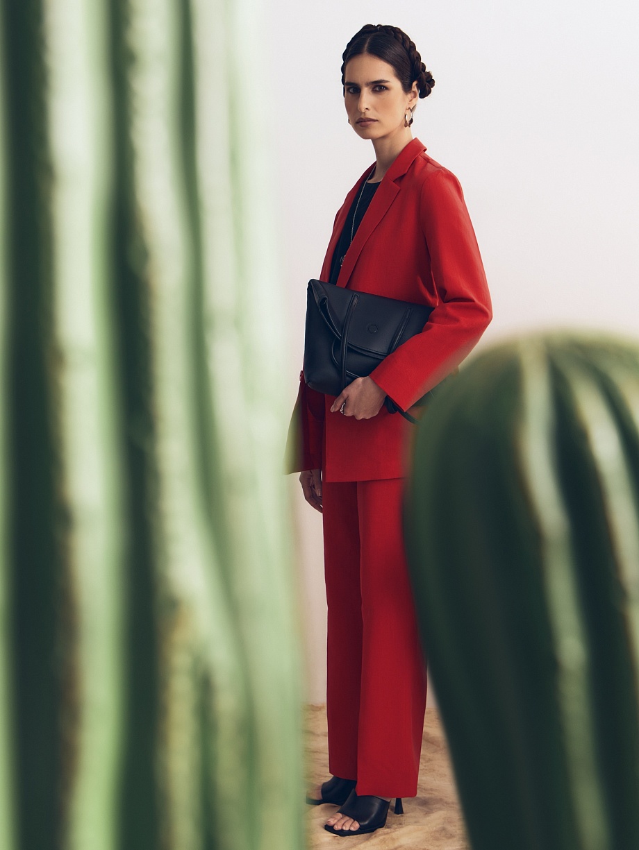 Брюки классические из хлопка и льна