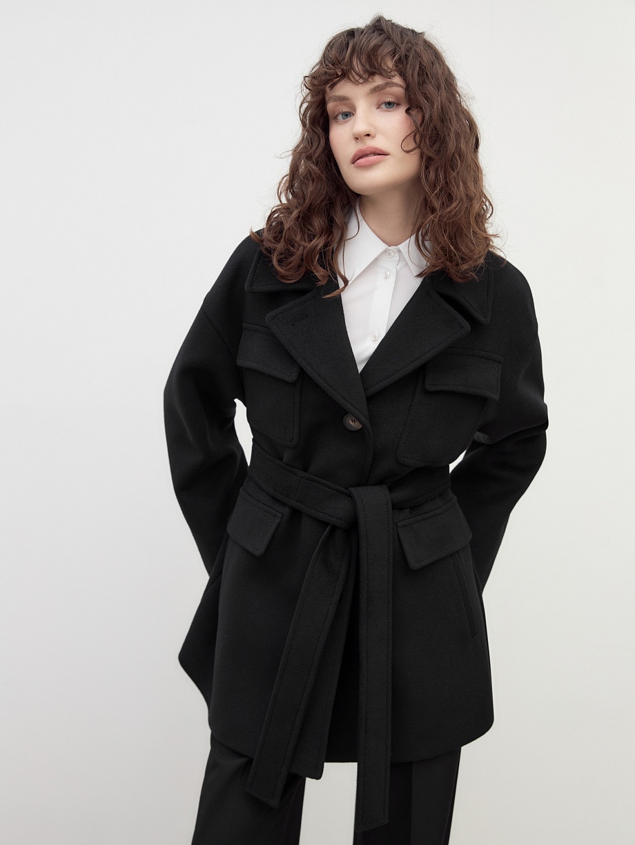 Шерстяное полупальто с мембраной