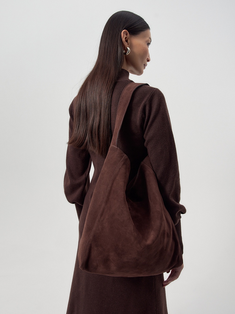 Сумка-шопер из натуральной замши