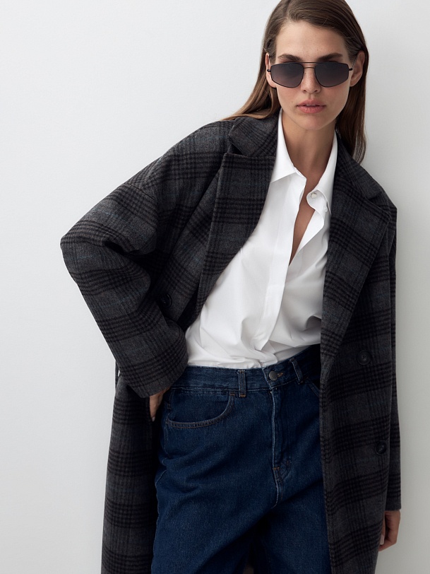 Шерстяное пальто с мембраной