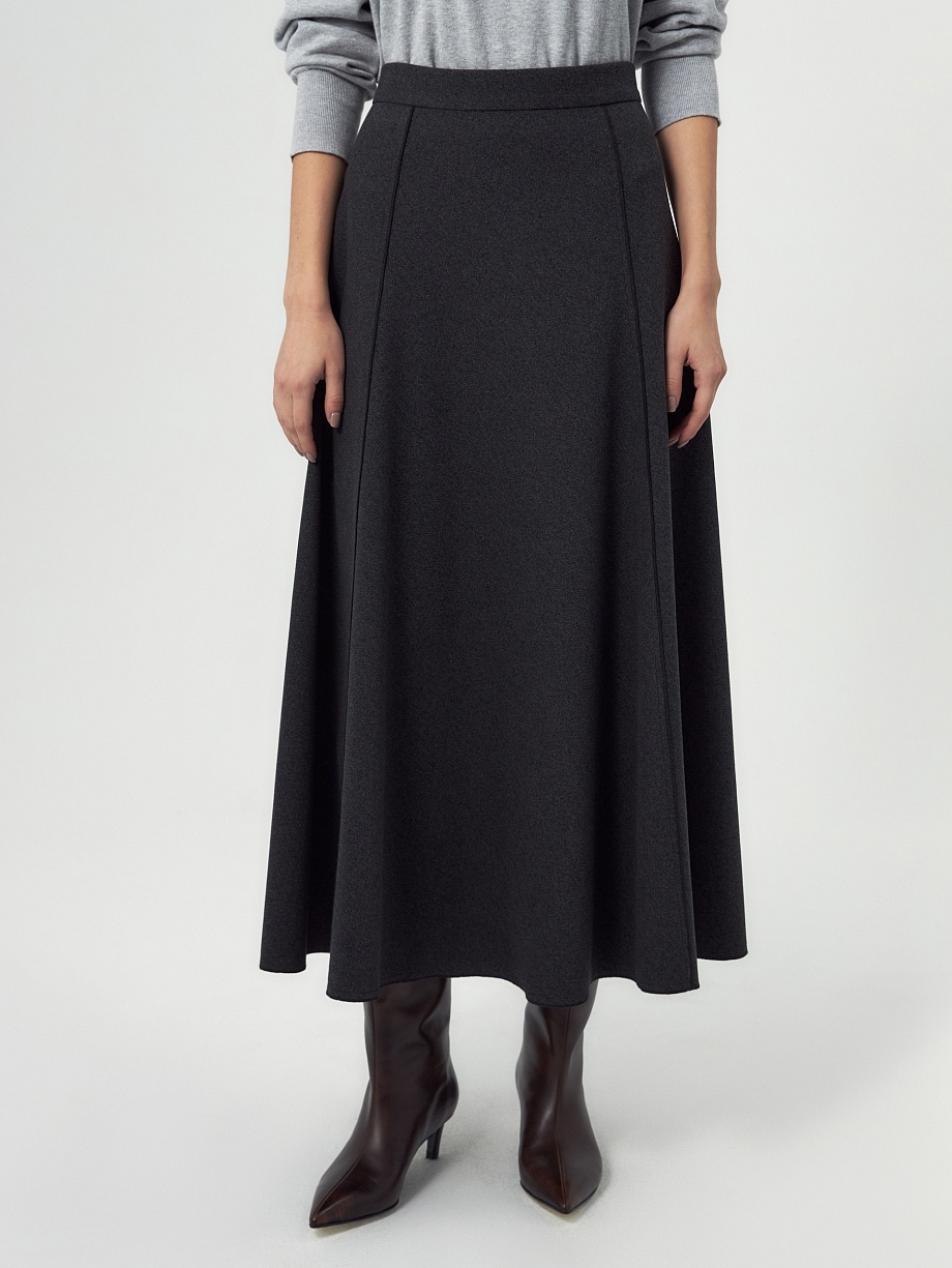 Юбка-трапеция с открытыми срезами