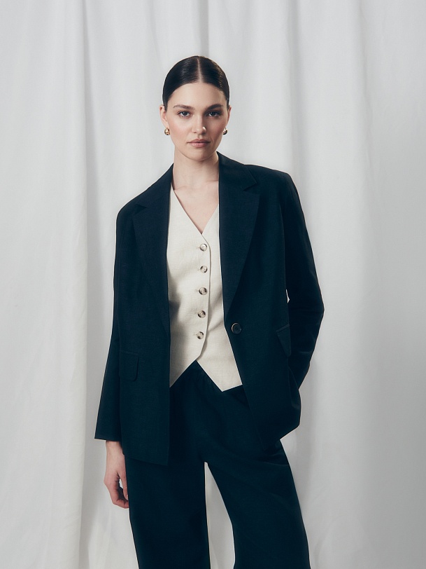 Широкие брюки из хлопка и льна