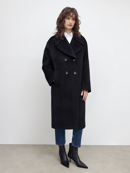 Пальто из 100% шерсти с мембраной и утеплённой спинкой POMPA