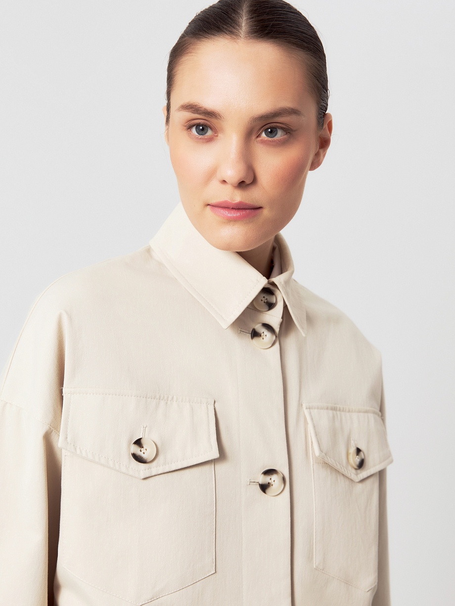 Плащ-рубашка прямого силуэта