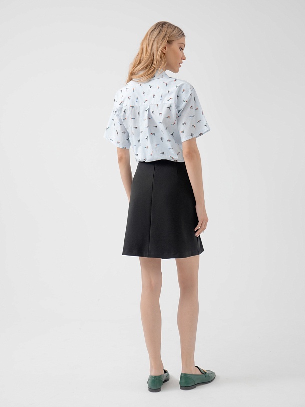 Юбка мини из костюмной ткани