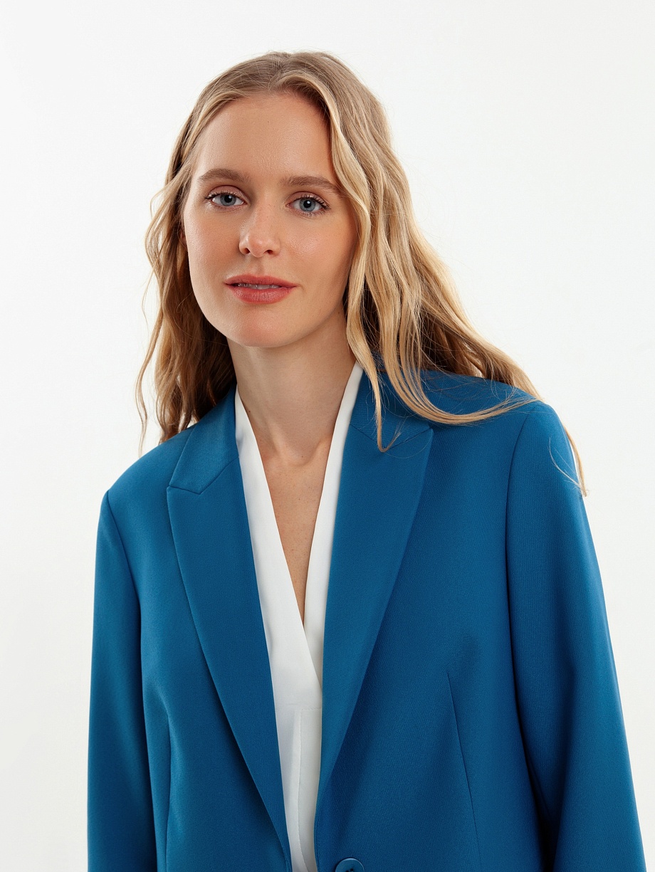 Удлиненный жакет из костюмной вискозной ткани 