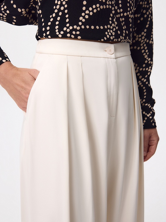 Брюки-палаццо из костюмной ткани с вискозой POMPA арт.2110491mc0803