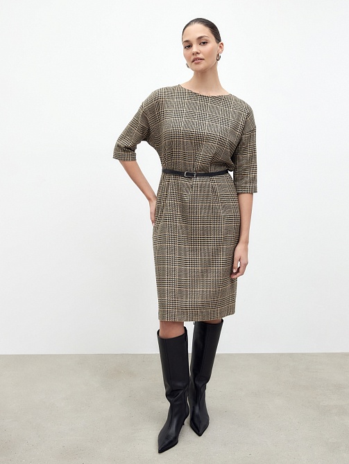 Платье из костюмной ткани в клетку