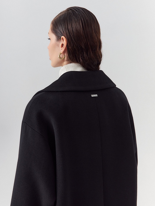 Пальто из 100% шерсти с мембраной и съёмным капюшоном