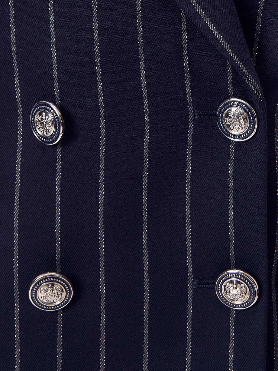 Жакет из костюмной ткани с полосками люрекса