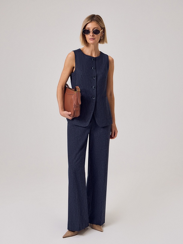 Удлиненный жилет из 100% хлопка 