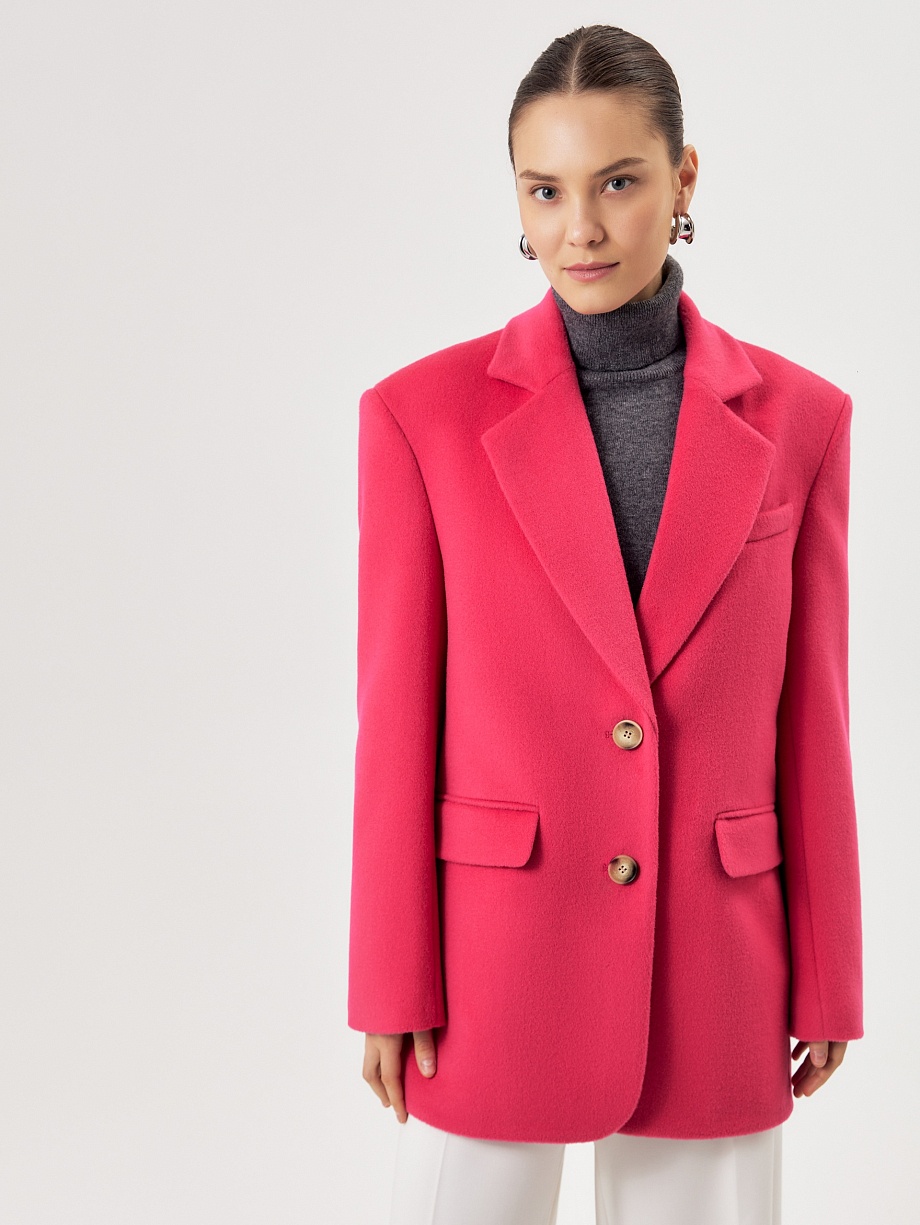 Пальто-пиджак из премиальной шерсти с добавлением кашемира и шелка