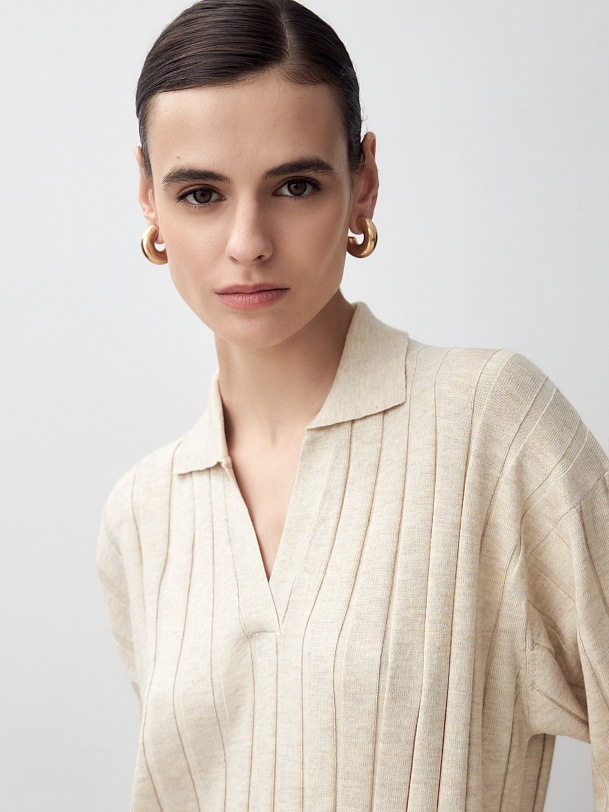 Платье-поло из вискозного трикотажа