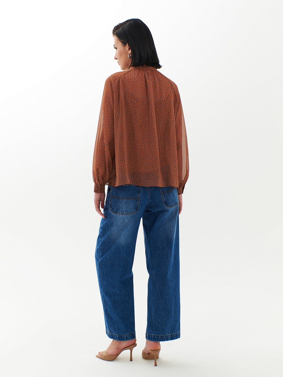 Блуза из шифона с мелким принтом