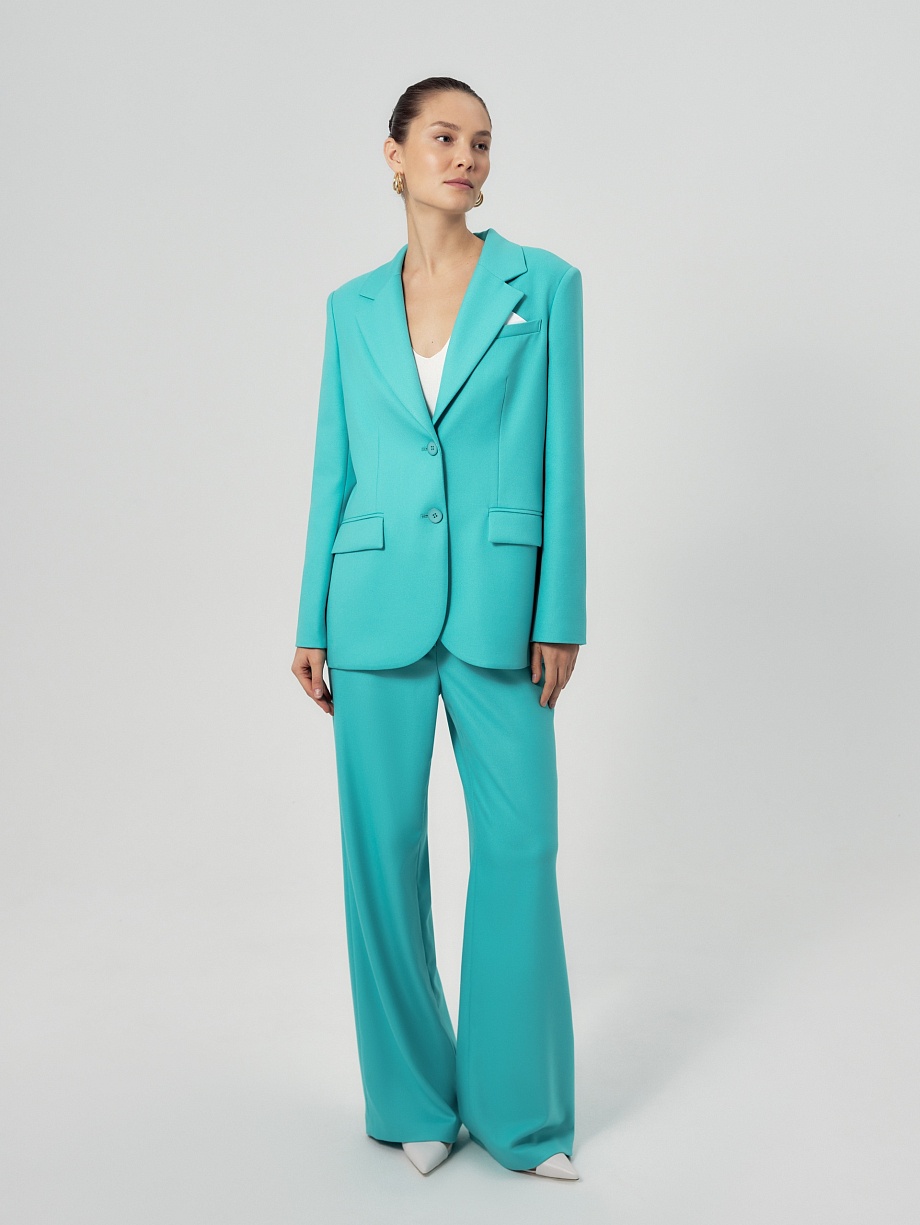 Прямой удлиненный жакет из костюмной ткани 