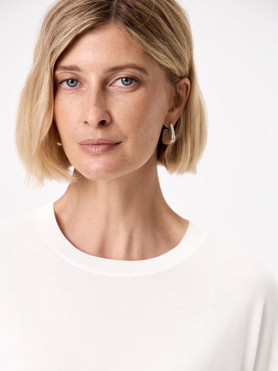 Джемпер из тенселя и шелка