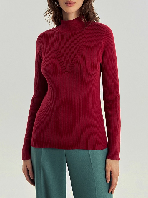 Вязаный джемпер из хлопка с воротником