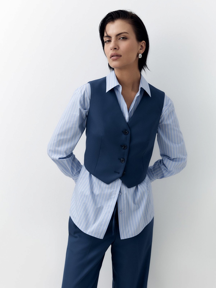 Укороченный жилет из костюмной ткани