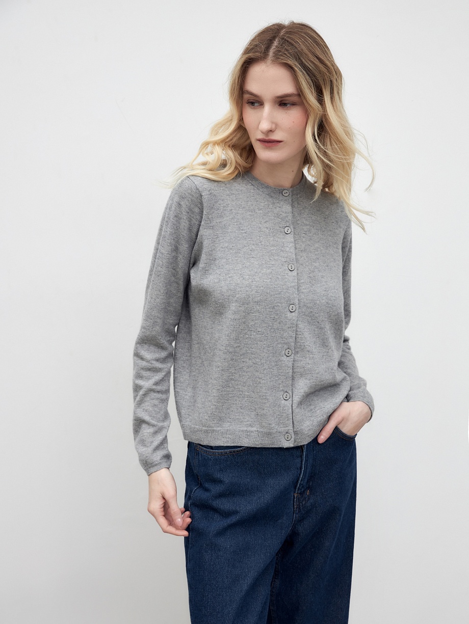 Кардиган из шерсти мериноса и кашемира